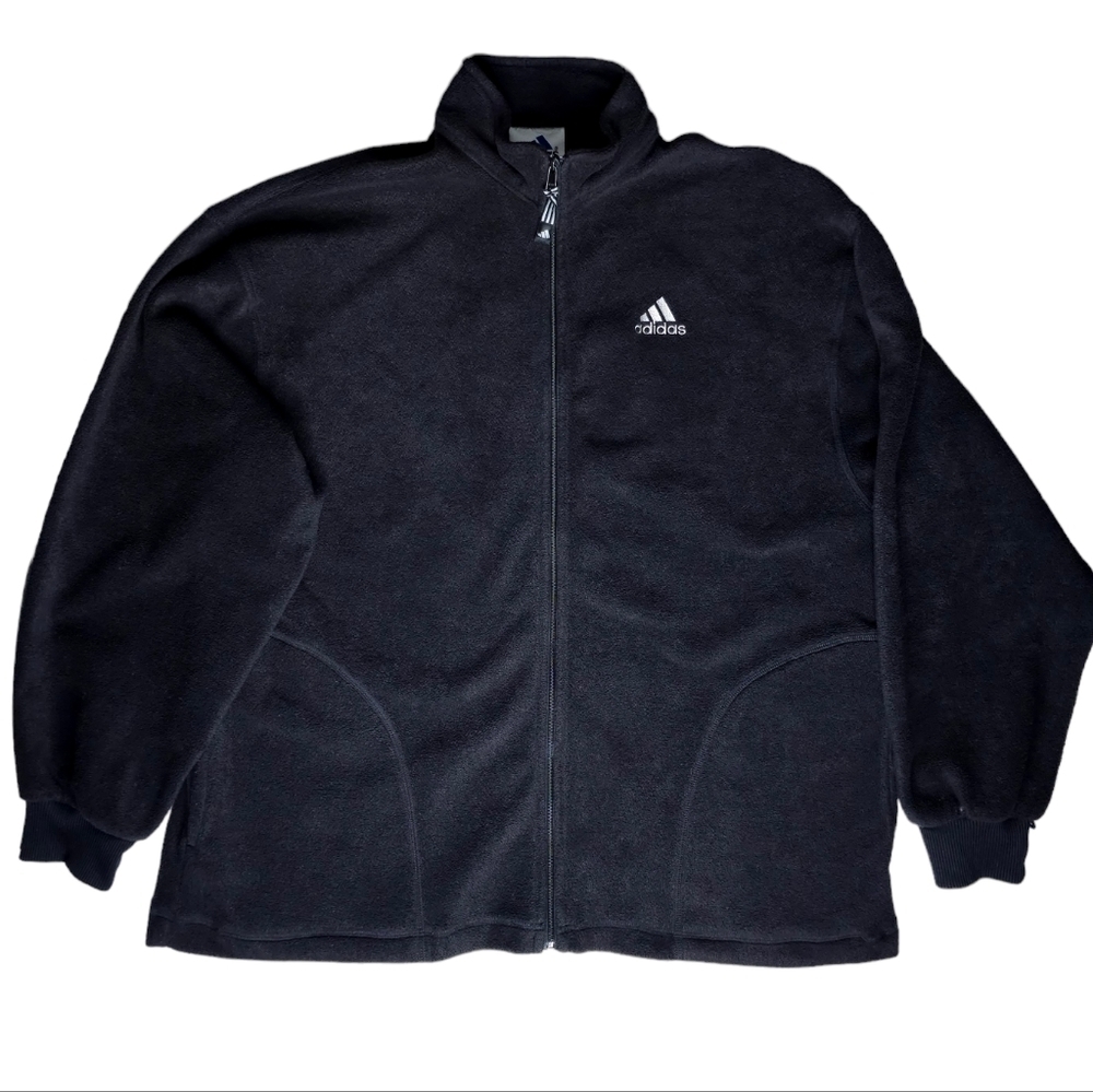 Vintage Adidas Black Fleece Full Zip Jacket Amazing Condition men's medium